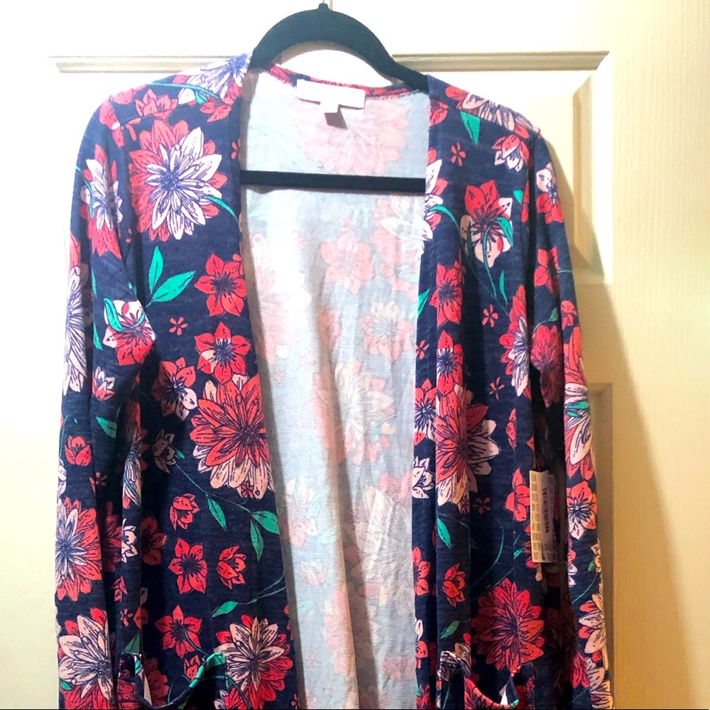 NWT Lularoe Sarah Long Floral Cardigan Size L